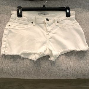 Rich & Skinny white jean cut off shorts women’s size 26